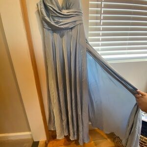 Dusty Blue long Dreess